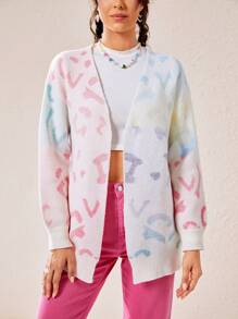 SHEIN EZwear 图案落肩开衫 - 彩色 - 查看 1
