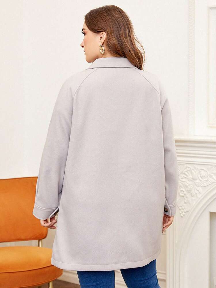 Plus Flap Pocket Raglan Sleeve Overcoat