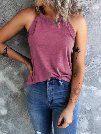 CILKOO Lässiges einfarbiges Trägertop für den Sommer