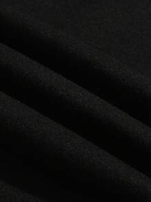 SHEIN EZwear 星星印花袋鼠口袋抽繩保暖連帽衫 - 黑色 - 查看 6
