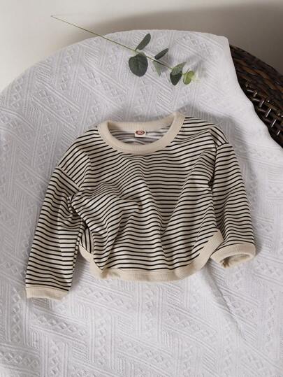 Baby Girl Striped Print Sweatshirt