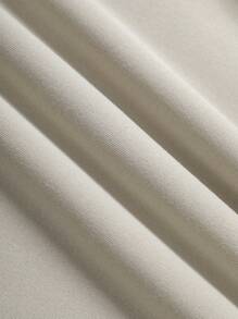 SHEIN Unity 大碼字母圖案落肩袖運動衫 - 杏色 - 查看 4