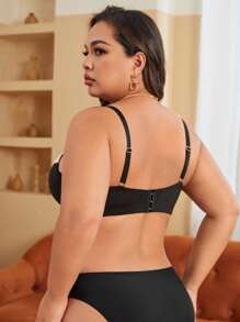 Ladies' Plus Size Lace Patchwork Underwire Bra