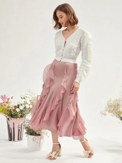 Ruffle Trim Skirt