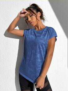 Easithlete Débardeur long de compression à manches longues découpé, Top de sport ajusté, débardeur de gym