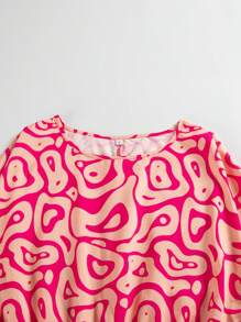 繪圖女士連衣裙 - 粉色 - 查看 3