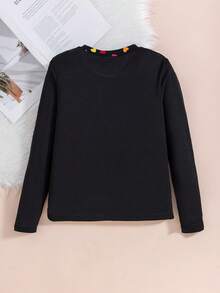 SHEIN Cô gái Tween In Trái tim Đã vá Túi Áo thun - Nhiều màu - Xem 2