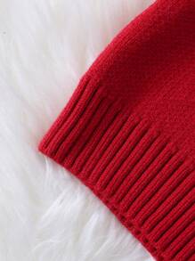 SHEIN Vintaside Kids 男嬰聖誕薑餅人圖案套頭毛衣適用於聖誕 - 彩色 - 查看 3