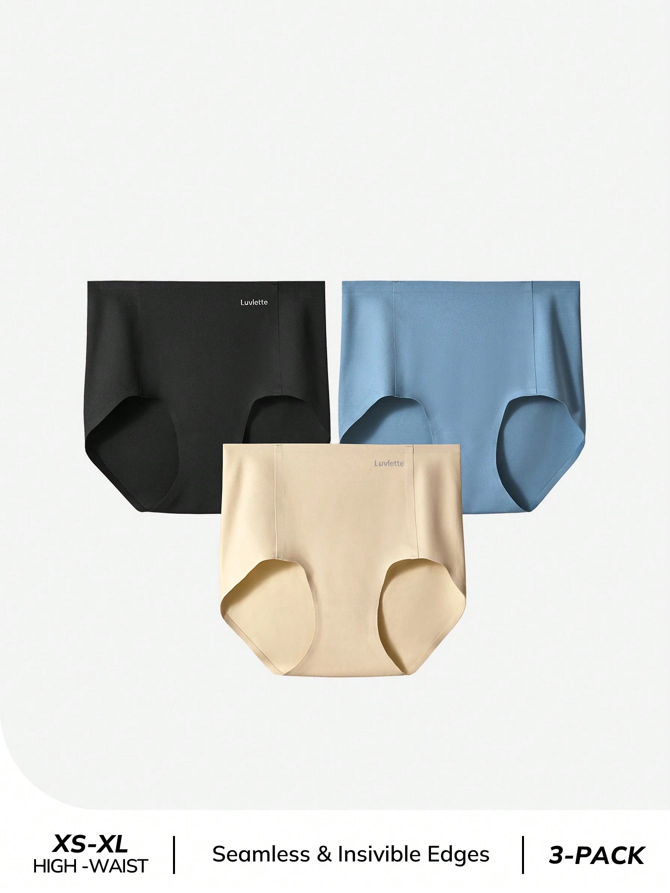 3er-Pack Damen Basics Höschen mit hoher Taille und unsichtbarem Tragekomfort
