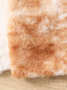 SHEIN Young Girl Tie Dye Teddy Vest Jacket & Pants - Brown - View 5