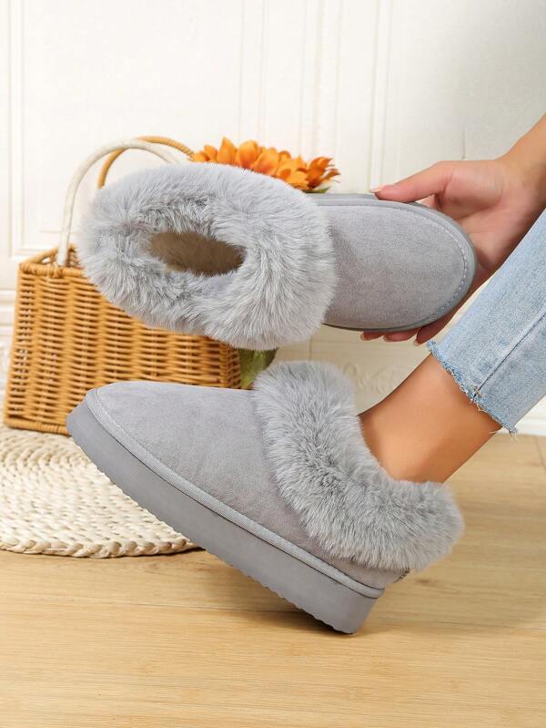 2024 New Arrival Thermal Lined Low-Top Warm Winter Shoes, Winter Ladies Winter Shoes, Loafers, Fashionable Slip-On Snow Boots