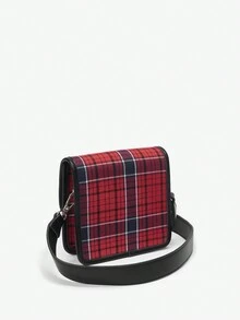 SHEIN MOD Của phụ nữ Kẻ sọc Khóa Trang trí Hình vuông Túi đeo vai Với Đập nhẹ Che phủ , Đúng mốt Túi đeo chéo - Nhiều màu - Xem 4