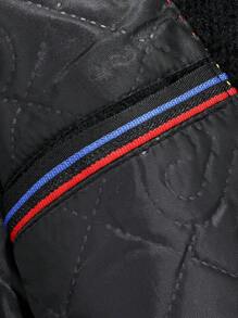 Men Lapel Collar Single Button Overcoat Without Sweater - Black - View 6