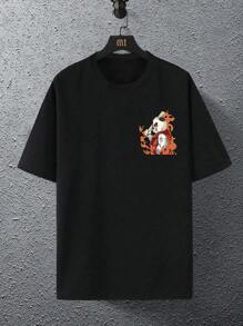 Manfinity LEGND Nam Kích thước lớn Gấu trúc In Áo thun Với Trở lại In - màu đen - Xem 4