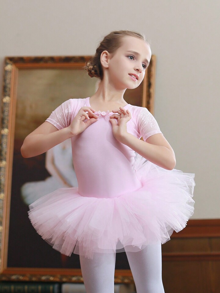 Stelle Niños/niñas Disfraz De Vestido Tutú Leotardo Para Hacer Gimnasia, Danza Y Ballet - Rosado