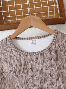 Tween Boy Solid Tee & Pants PJ Set - Brown - View 5