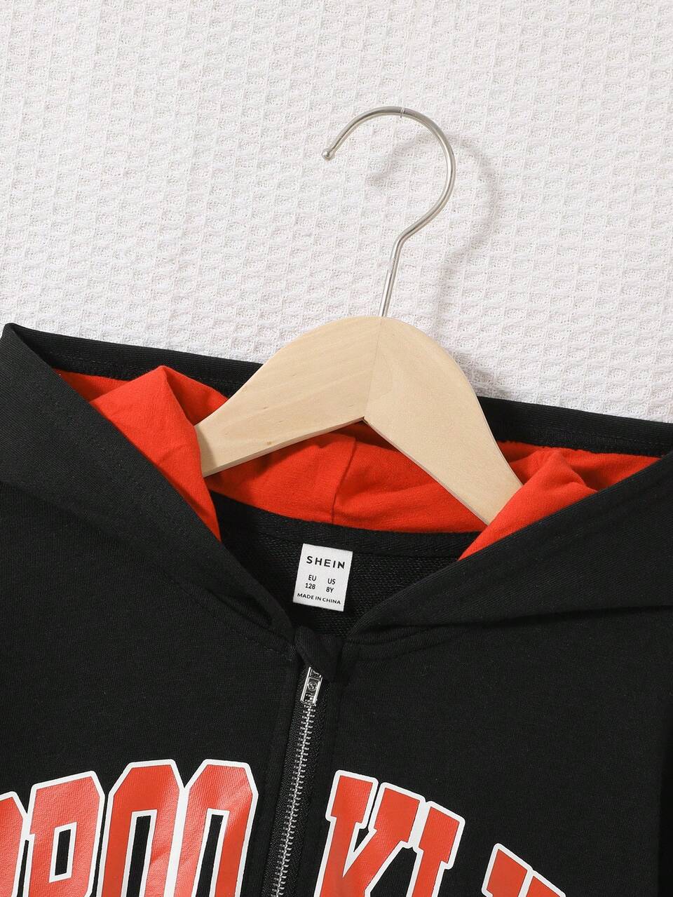 Tween Girl Letter Graphic Drop Shoulder Hooded Sweatshirt