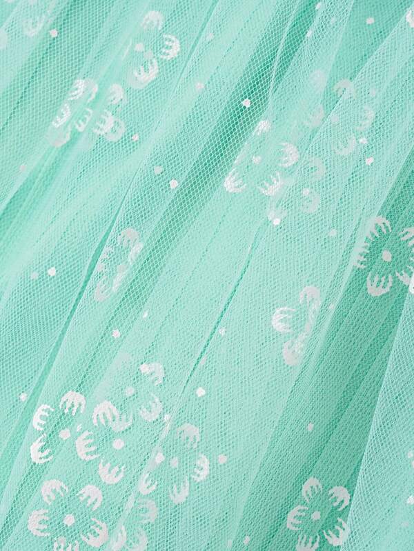 SHEIN Baby Floral Appliques Contrast Mesh Cami Bodysuit SHEIN USA