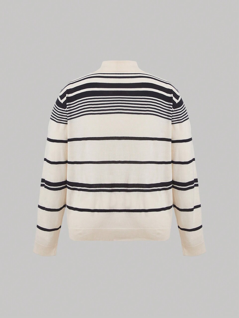 Plus Striped Pattern Drop Shoulder Sweater