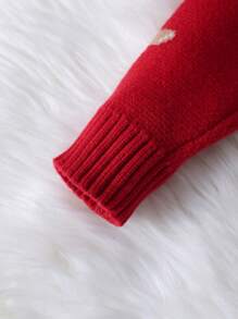 SHEIN Vintaside Kids 男嬰聖誕薑餅人圖案套頭毛衣適用於聖誕 - 彩色 - 查看 6