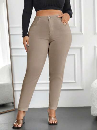 RueChic Plus Size High Waisted Skinny Jeans