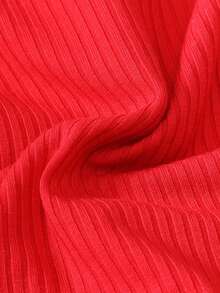 SHEIN Young Girl Ditsy Floral Print Dress & Solid Jacket - Red - View 8