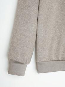 Calvaya Plus Solid Drop Shoulder Sweatshirt - Mocha Brown - View 3