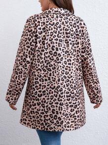 SHEIN Clasi Plus Size Woolen Overcoat With Suit Collar - Multicolor - View 2