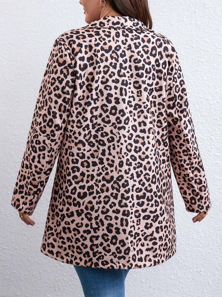 Plus Size Woolen Overcoat With Suit Collar