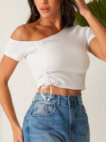 SHEIN Áo thun Quần skinny - trắng - Xem 4