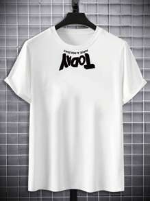 Manfinity EMRG Men Plus Letter Graphic Drop Shoulder Tee - White - View 3