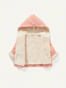 Cozy Pixies Bebé niña Cazadora con diseño de parche de letra con forro térmico con cremallera con capucha