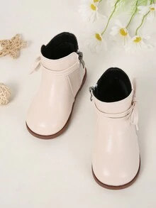 Children's British Style Comfortable Short Boots - Beige - View 3