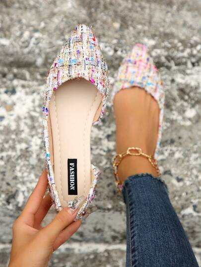 2025 Autumn Ladies' Fashionable Hollow Out Flat Shoes, Comfortable & Non-Slip