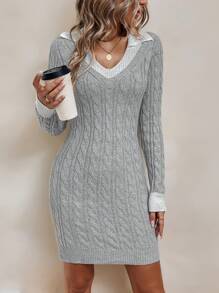 SHEIN Unity Cable Knit Sweater Dress