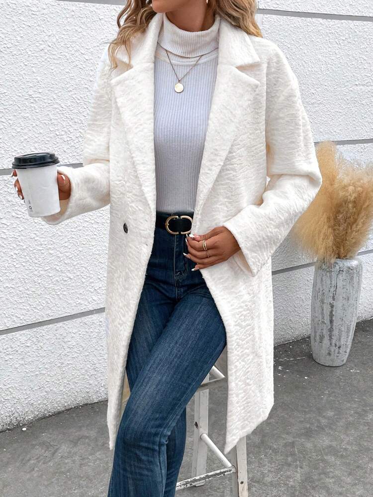 Lapel Neck Double Button Overcoat