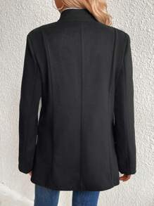 SHEIN Unity Double Breasted Flap Detail Coat