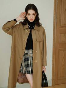 Abrigo/cazadora/kimono De Color Beige/caqui - Caqui - Ver 6