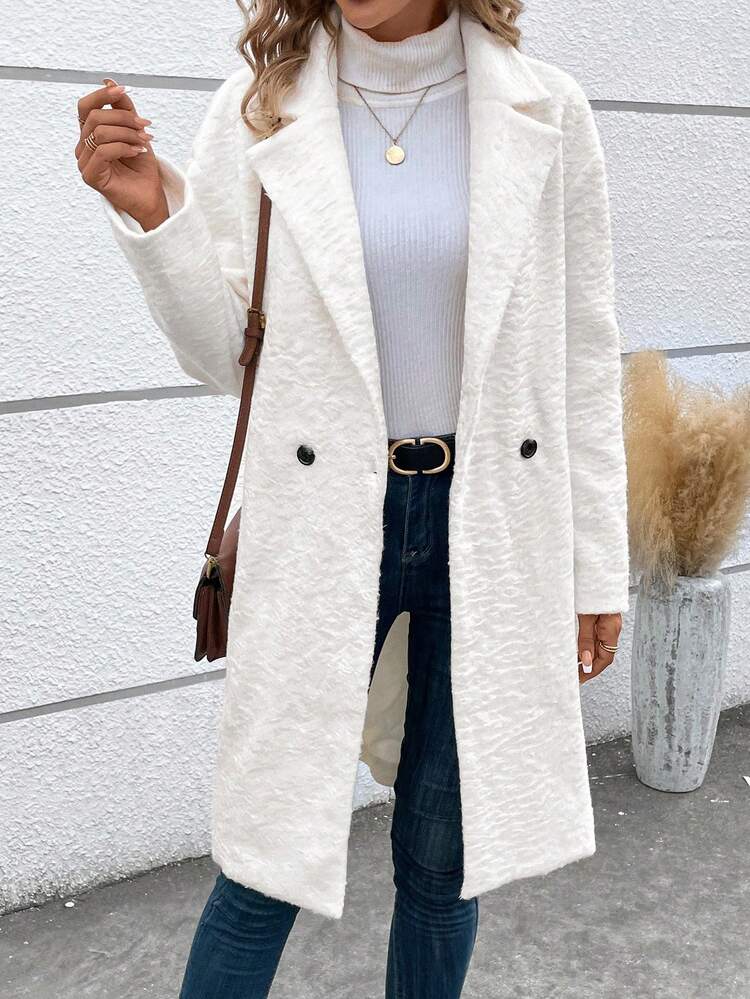 Lapel Neck Double Button Overcoat
