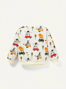 Cozy Pixies Baby Boys Cartoon Graphic Sweatshirt & Sweatpants - Apricot - View 2