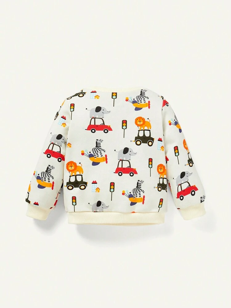 Baby Boys Cartoon Graphic Sweatshirt & Sweatpants