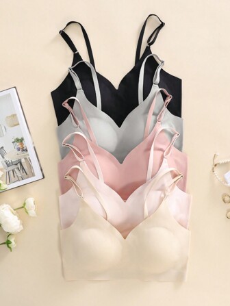 Snug Zone 5 pièces Soutien-gorge Unicolore À Bride Réglable