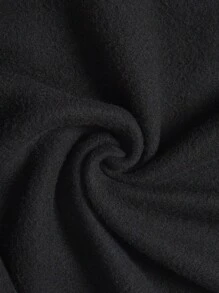 SHEIN EZwear 標語&蝴蝶印花袋鼠口袋連帽衫 - 黑色 - 查看 4