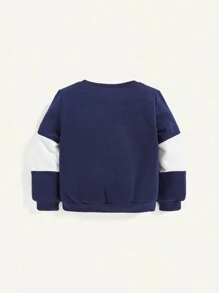 Cozy Pixies 男嬰字母圖案衛衣和衛褲 - 藍色 - 查看 2