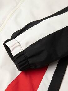 Manfinity Campus Court Lässige Herren Farbblock Raglan Ärmel Reißverschluss Outdoor Windjacke ohne T-Shirt