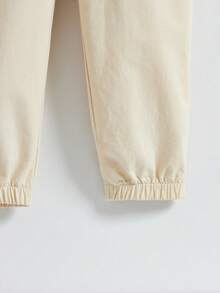 SHEIN 2pcs/Set Toddler Boys' Striped Crewneck Sweatshirt And Fleece Elastic Waist Pants, Thickened - Multicolor - View 3