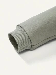 Cozy Pixies Bé trai Thư được vá Tay Raglan Áo Hoodie & Quần thể thao - Màu Khaki - Xem 6