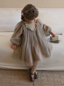 Vestidos de Niñas (3-7) - Marrón - Ver 5