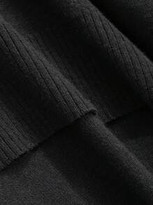 FRIFUL Turtleneck Knot Side Sweater Vest Without Tee Fall,Winter - Black - View 7