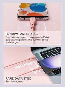 JMMO Cable Type-C,Silicone USB Type-C To USB Type-C Charger Cable,Silicone Ultra Soft Power Fast Charge 0.82FT/0.25M